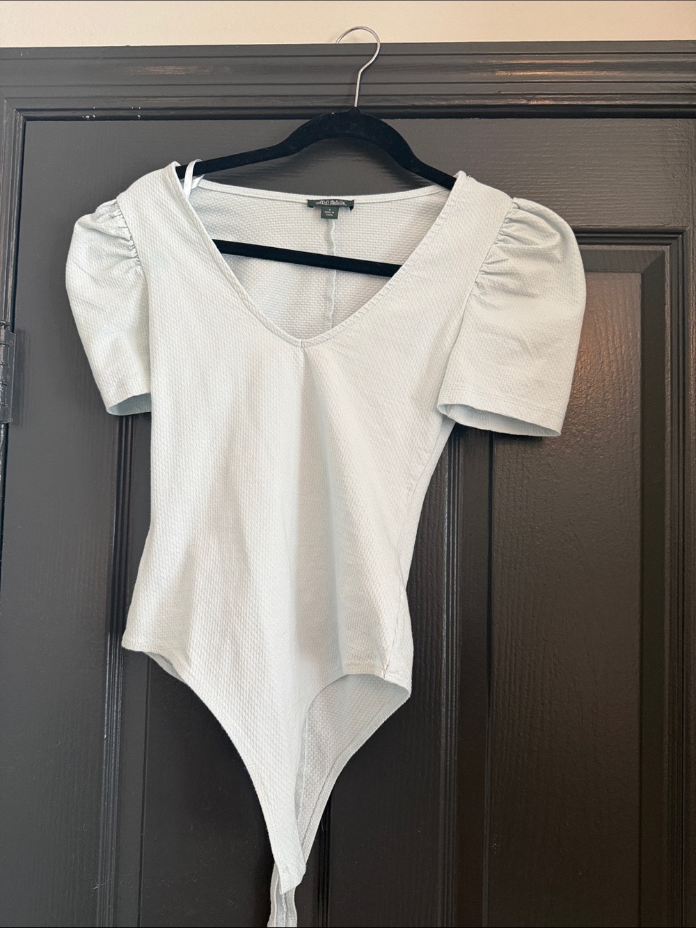 wild fable Puff-Sleeve V-Neck Bodysuit in Light Blue